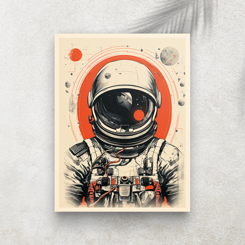 Portrait d’Astronaute – Tableau Espace Vintage