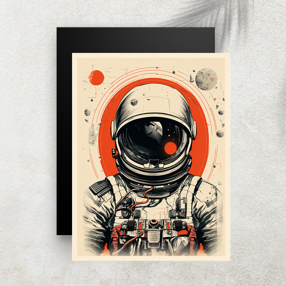 Portrait d’Astronaute – Tableau Espace Vintage