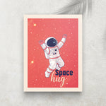 Space Hug – Affiche Astronaute Vintage