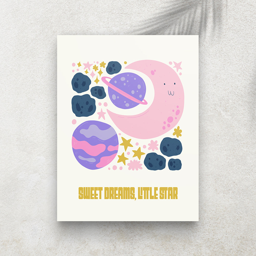 Sweet Dreams, Little Star – Affiche Espace Minimaliste