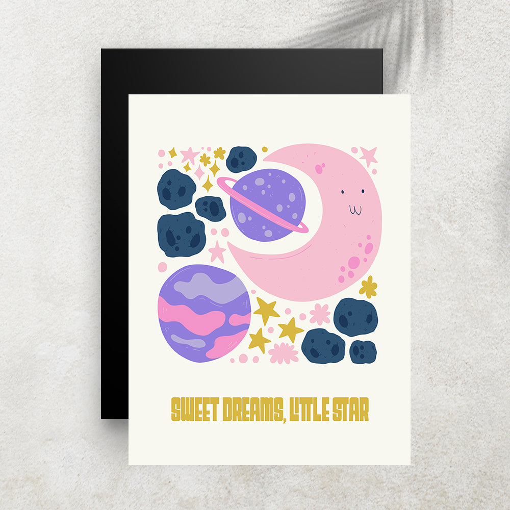 Sweet Dreams, Little Star – Affiche Espace Minimaliste