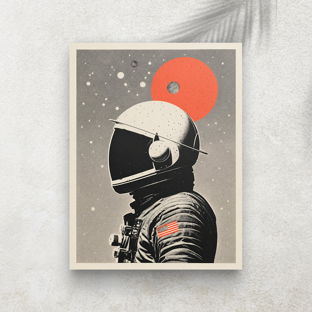 Astronaute Vintage – Affiche Espace Rétro